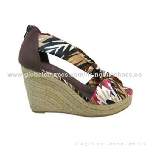 Women's Trendy Wedge Sandals, Espadrille Covered Platform, Back Heel, Unique but Fashionable